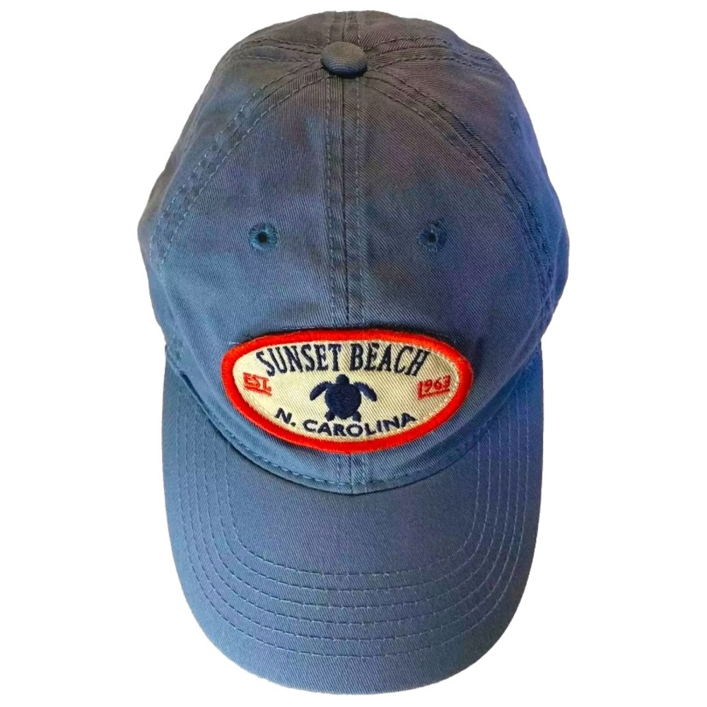 Sunset Beach Legacy Blue Hat Adjustable Buckle Strap Baseball Cap